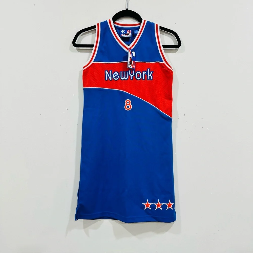 NWT Vintage Forte Bleu New York Basketball  Girl Jersey‎ #8 – Blue/Red – Size XL